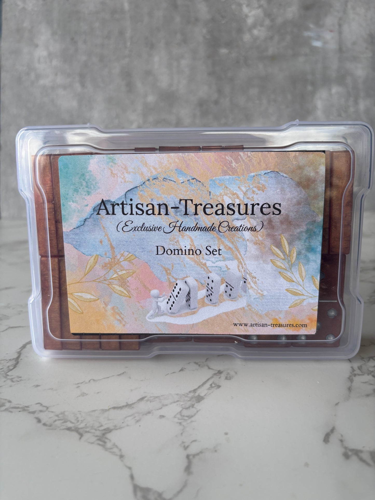 Rhinestone Brown Resin Dominoes – 28 Pieces”