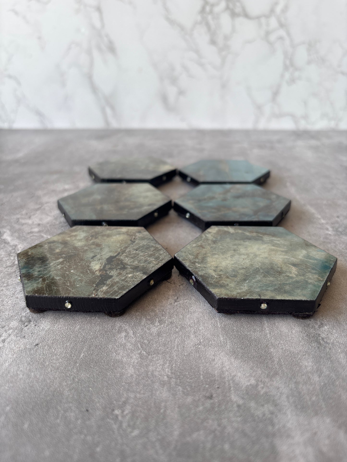 6 pc Octagon Ceramic Coasters