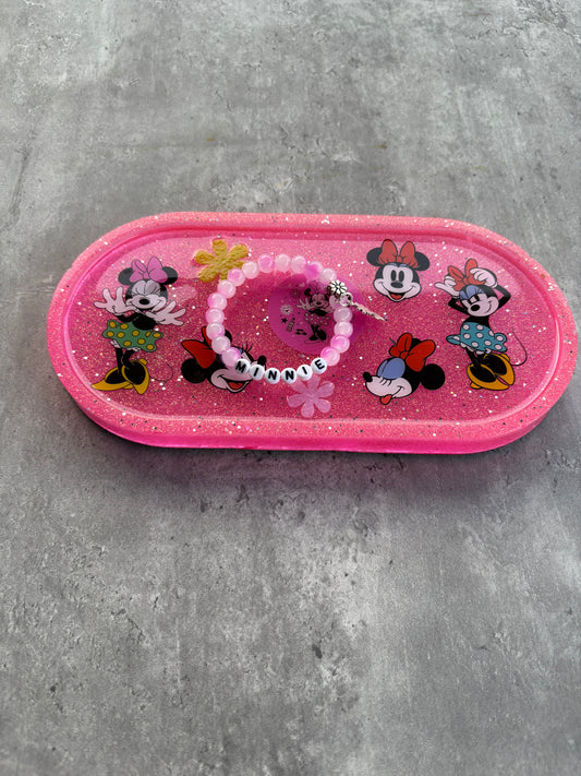 Minnie Mouse Trinket Tray & Bracelet