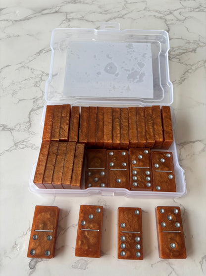 Rhinestone Brown Resin Dominoes – 28 Pieces”