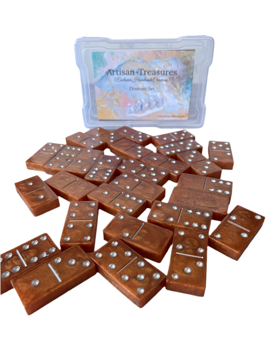 Rusty Brown 28 pc Dominoes Set