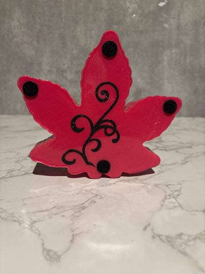 Red Resin Maple Leaf Ashtray