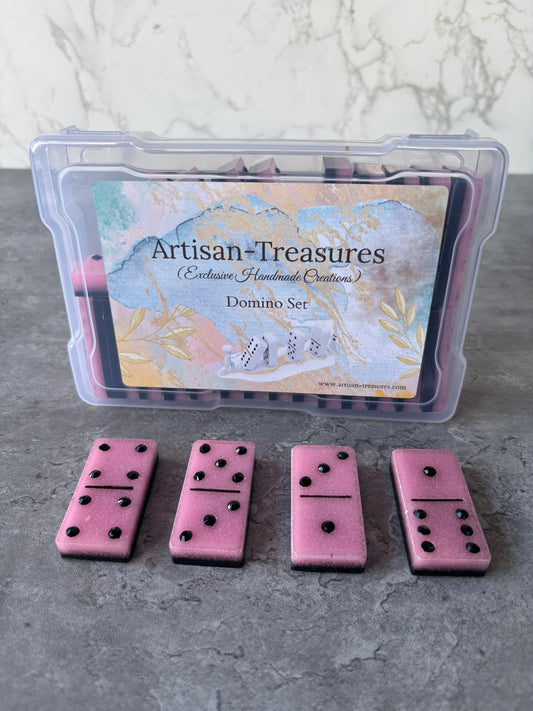 Pink & Black Dominoes Game