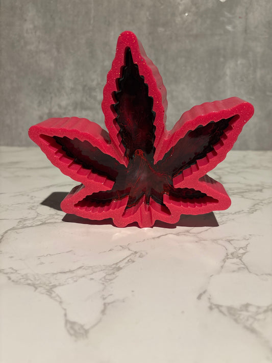 Red Resin Maple Leaf Ashtray