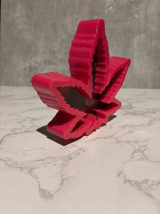 Red Resin Maple Leaf Ashtray