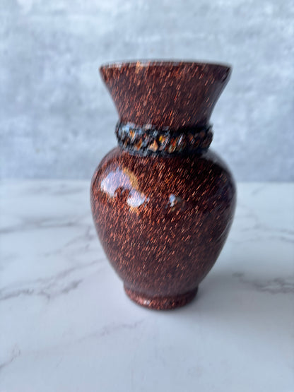 Glitter Brown Glass Mini Vase
