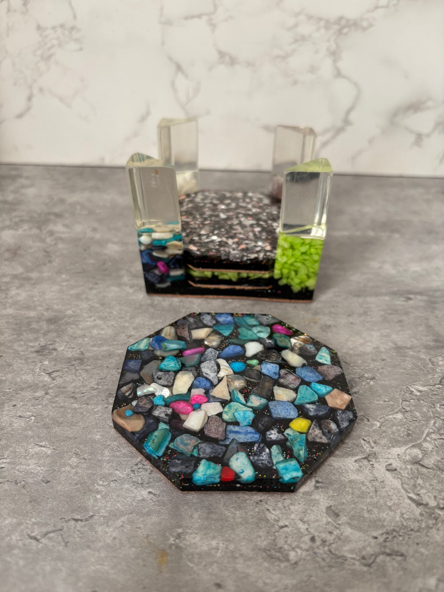 No Two Alike – Handmade 7 piece Coaster Set