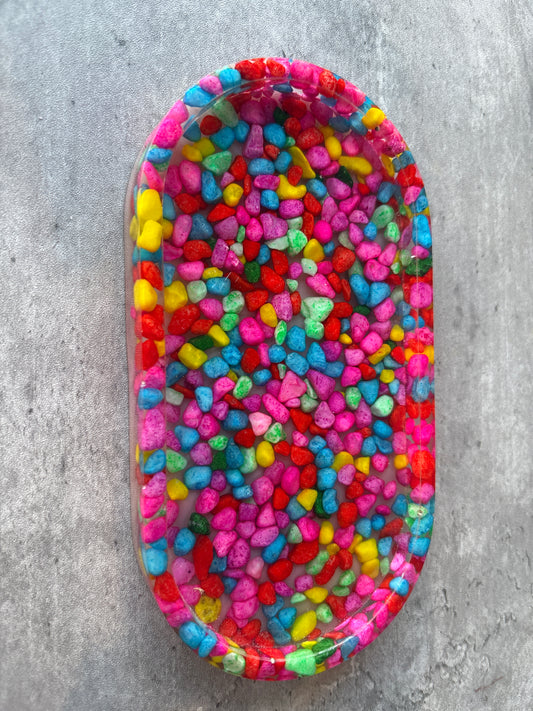 Multi-color Rock Trinket Tray