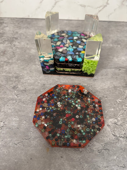 No Two Alike – Handmade 7 piece Coaster Set