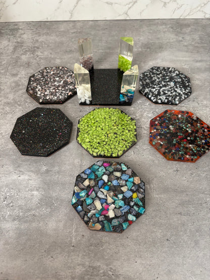 No Two Alike – Handmade 7 piece Coaster Set