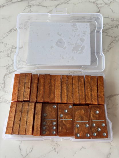 Rhinestone Brown Resin Dominoes – 28 Pieces”