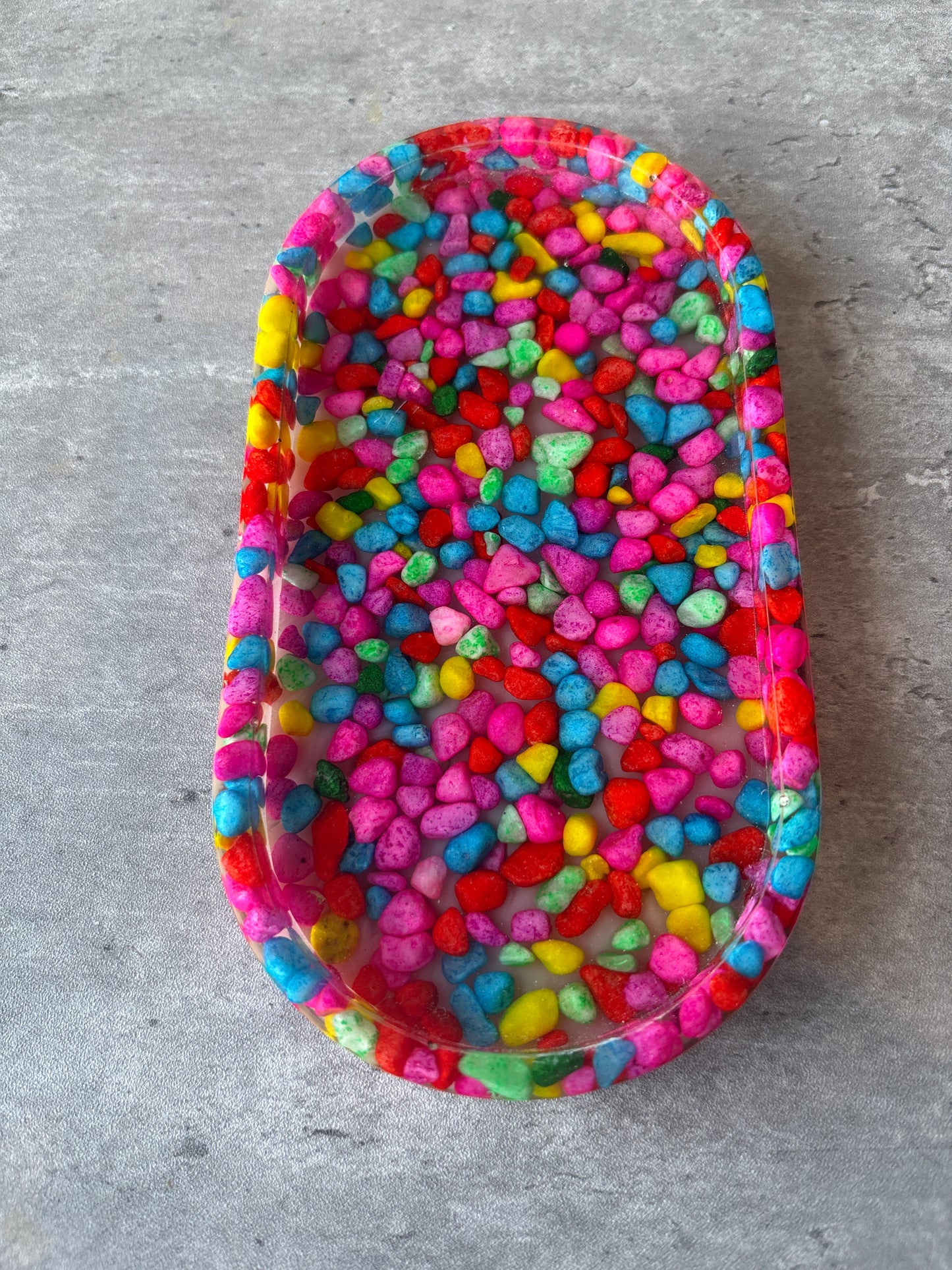 Multi-color Rock Trinket Tray