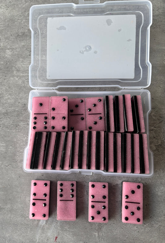 Pink & Black Dominoes Game
